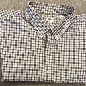 Uniqlo Men's Plaid Shirt - Black and White